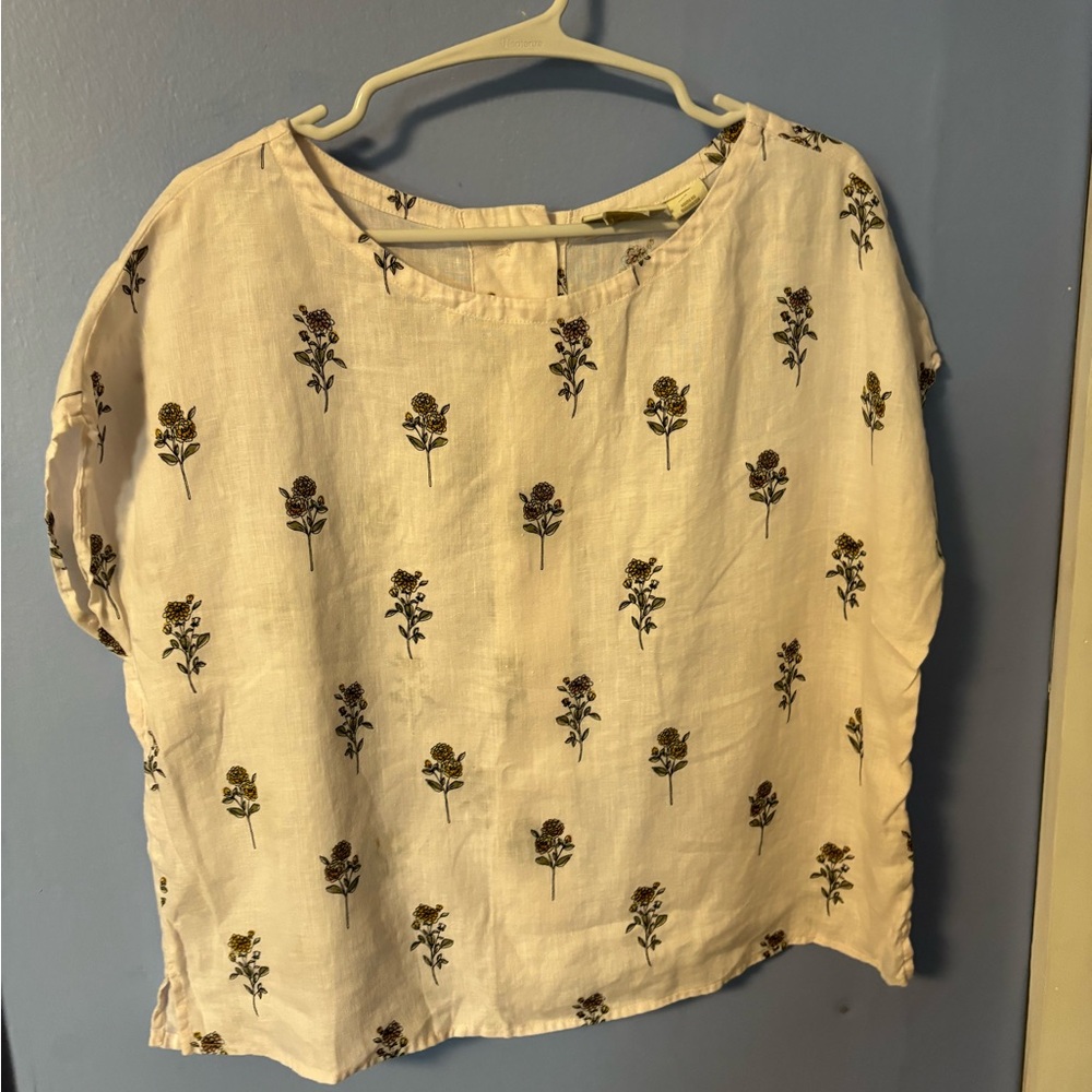 Cynthia Rowley Cream Floral Blouse